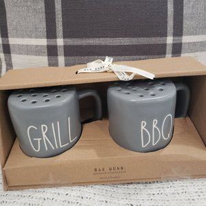 Rae Dunn "Grill & Barbeque" Gray Spice Shakers Set